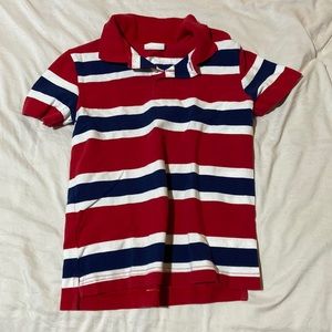 Red white and blue polo shirt